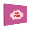 Girl power - Wolk - Roze Tuinposter op houten frame 2 cm dik klein -3d