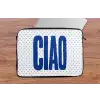 Ciao - Stippen - Roze - Wit laptophoes neopreen klein -tafel