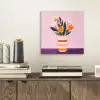 Tulpen - Vaas - Strepen - Paars aluminium wit klein -sfeer1