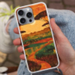 Landschap - Afrikaans - Zon Hoesje iPhone 16 Pro Max met koord klein -sfeer3