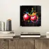 Kersen - Fruit - Graffiti - Verf - Abstract - Modern - Kleurrijk plexiglas 5mm klein -sfeer1