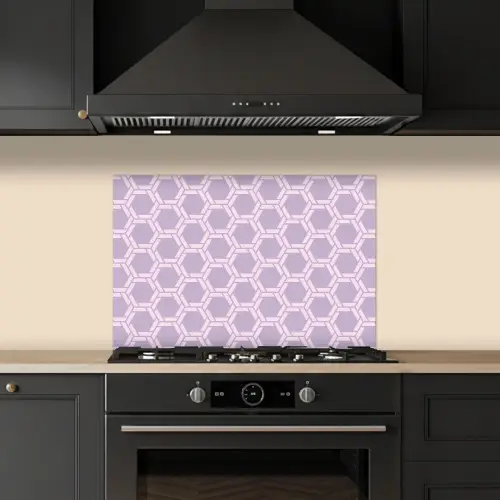 Patroon - Roze - Paars keuken achterwand spatscherm klein 900 -sfeer1