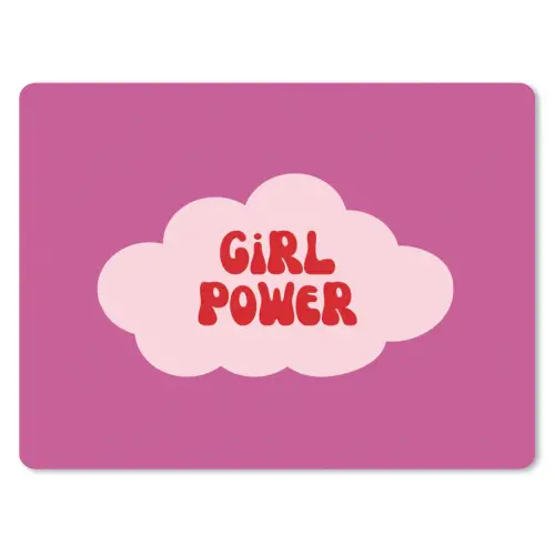 Girl power - Wolk - Roze muismat rubber klein -3d