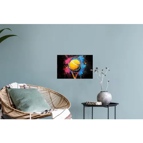 Graffiti - Tennis - Sport - Racket Muursticker klein -plant