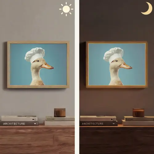 Eend - Koksmuts - Cute - Vogel Light Box met batterij (Wandlamp) middel -sfeer3