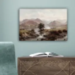 Berglandschap - Meer - Bergen - Vallei - Klassiek canvas 2cm klein -sfeer4