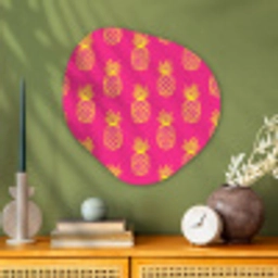 Ananas - Trendy - Roze Wandcirkel Organisch Aluminium middel 851 -sfeer2