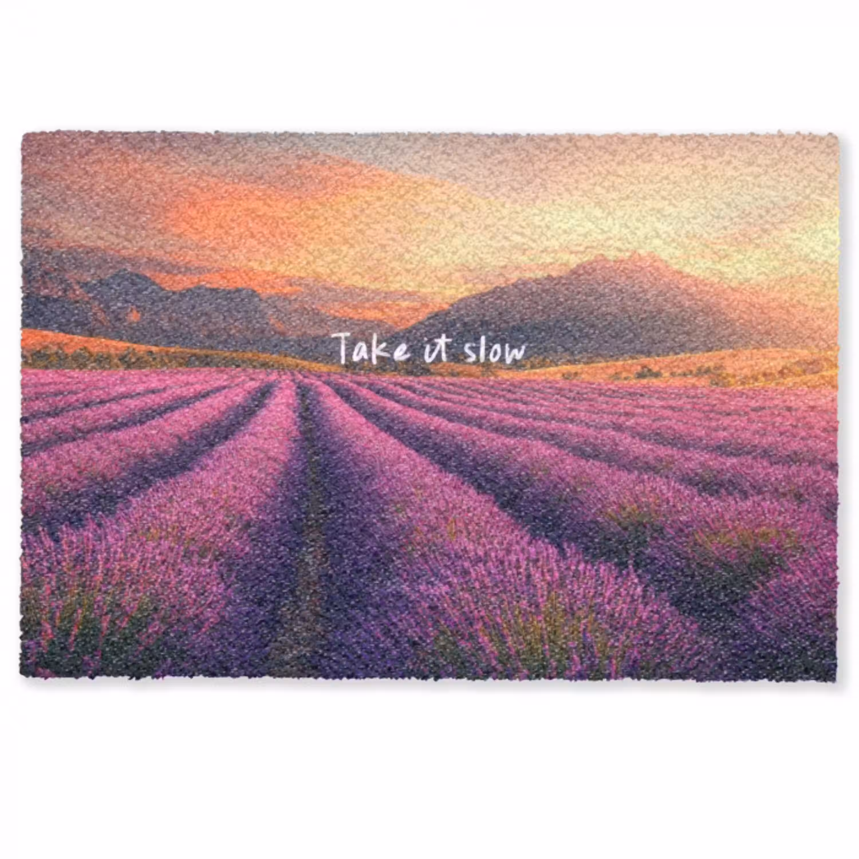 Lavendelveld - Quote - Zonsondergang Deurmat klein -zkaufland3d