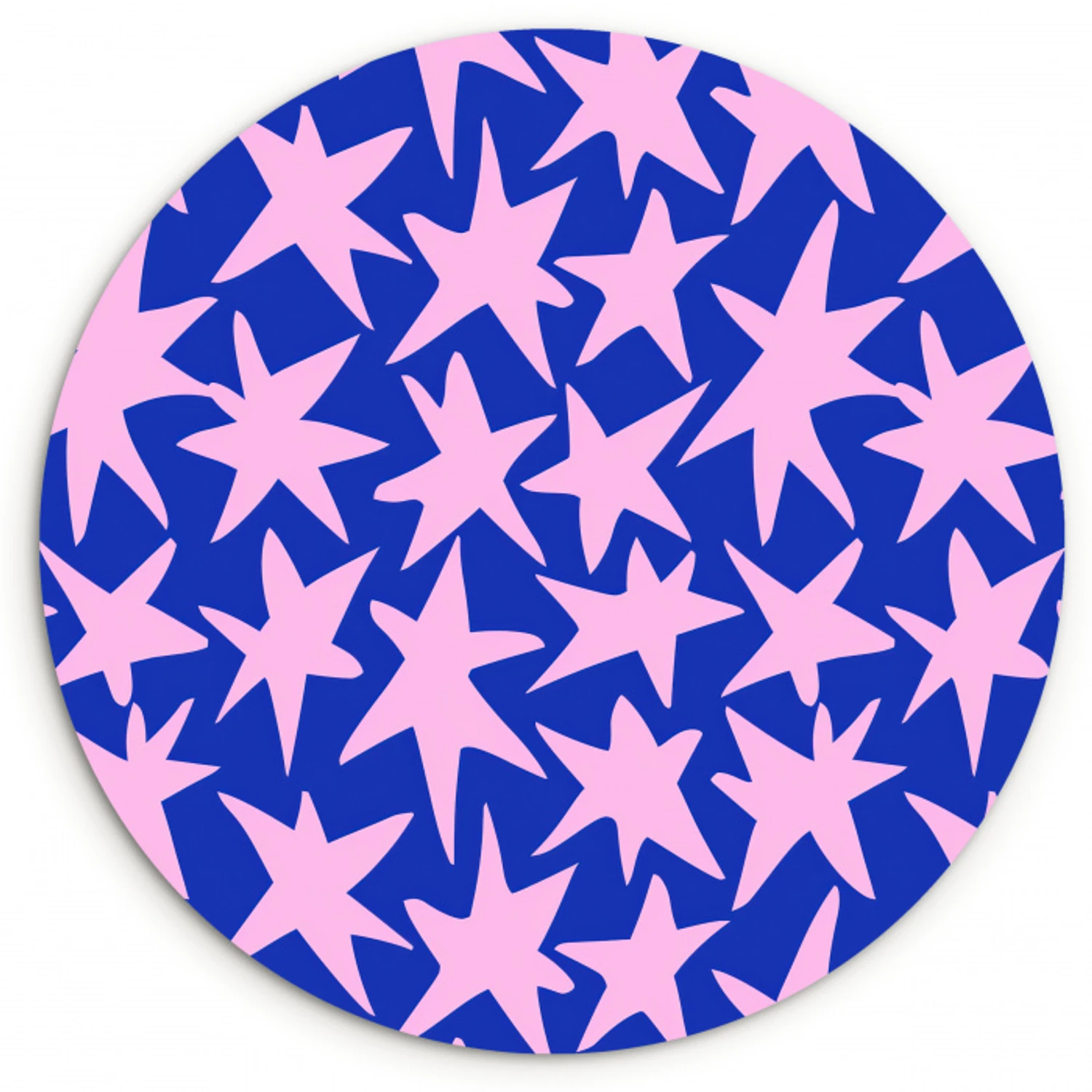 Modern - Sterren - Blauw Wandcirkel kunststof plaat 5mm dik klein 188 -3d