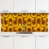 Patronen - Retro - Bruin - Geel keuken achterwand 2 middel 871 -3d