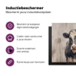 Koe - Portret - Dieren - Modern Inductie beschermer vinyl 3mm middel -zzzzzzz-cc-usp