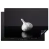 Knoflook - Zwart - Wit Inductie beschermer vinyl 3mm klein -3d