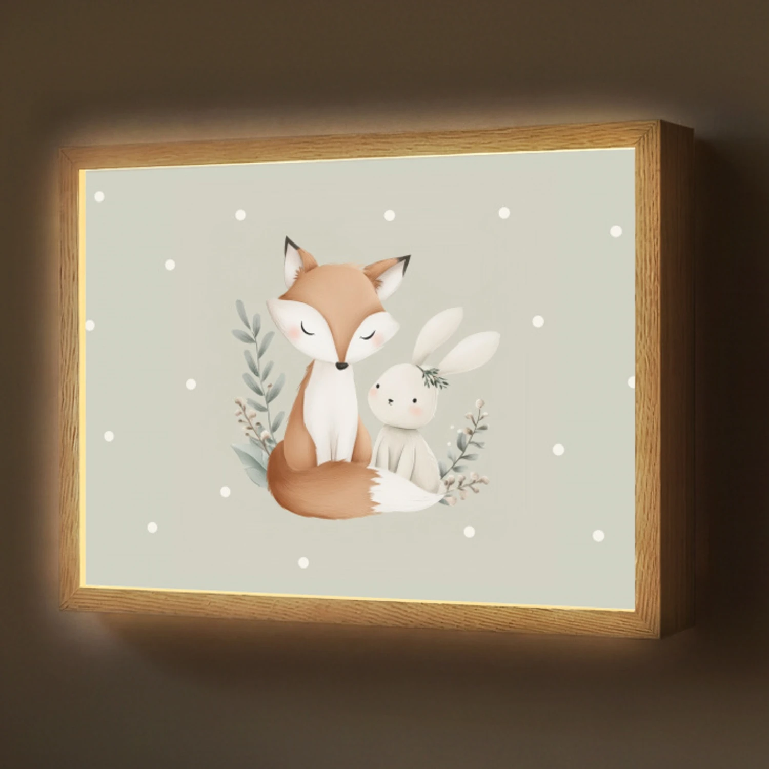 Minimalistisch - Dieren - Bladeren - Stippen Light Box met batterij (Wandlamp) middel -z3d_website
