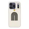 Minimalistisch - Zwarte boog - Gouden cirkel Telefoonhoesje iPhone 17 Pro klein -3d