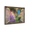 Doorkijk - Bloemen - Raam - Natuur aluminium wit klein -3d