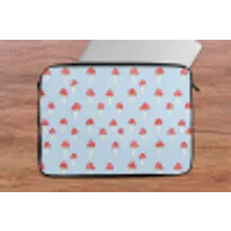 Paddenstoel -Sprookje - Blauw laptophoes neopreen klein 279 -tafel