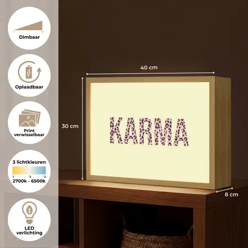 Karma - Luipaardprint - Geel Light Box met batterij (Wandlamp) middel -USP_websiteoverzichtNL