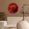 Close up - Bloem- Rood Wandcirkel kunststof plaat 5mm dik klein -sfeer1