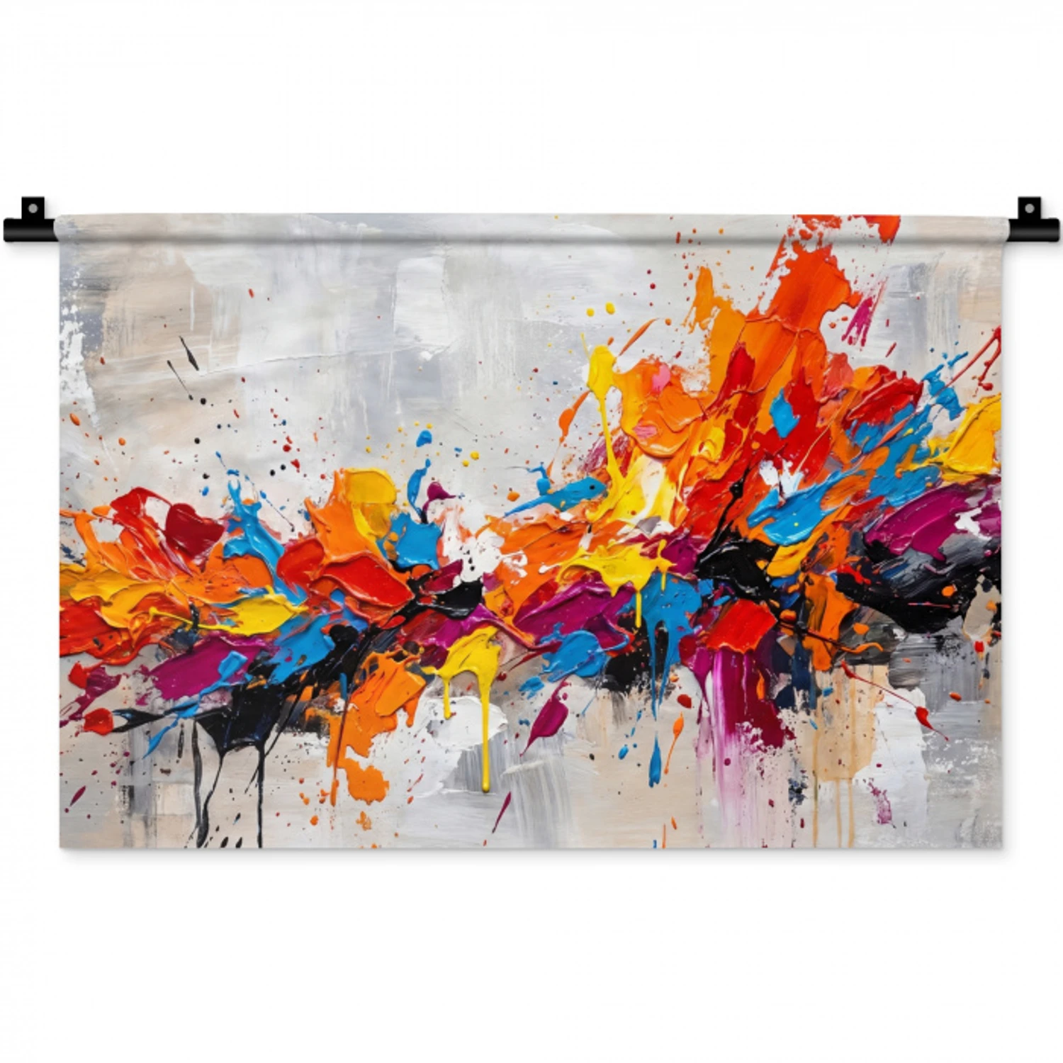 Abstract - Schilderij - Kleurrijk - Dynamisch Wandkleed katoen klein -zz3d