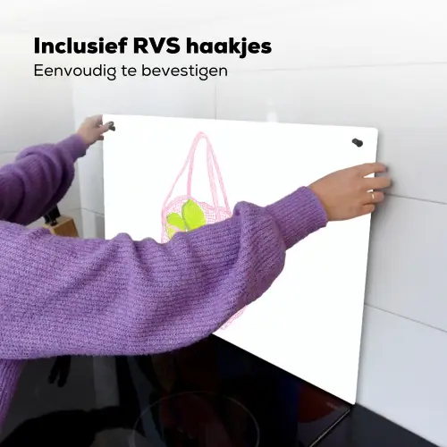 Netzakje - Roze - Illustratie - Limoenen Inductie beschemer met haakjes klein -ky-ophangen-nl