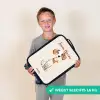 Bruin gevlekte pup op een beige achtergrond Kinderkoffer - Zwart klein -sfeer4_NL