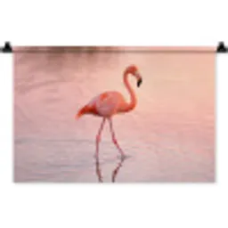 Flamingo - Water - Roze Wandkleed katoen klein -zz3d