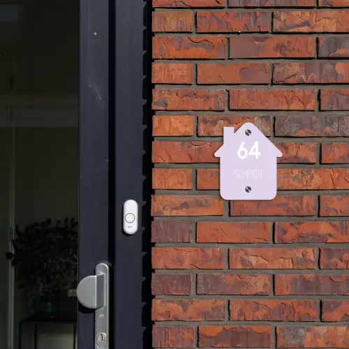 Lila - Modern Naambord Huisje klein -sfeer2