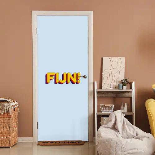 Fijn - Geel - Oranje deurposter klein -sfeer1
