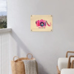 Camera - Memories - Roze - Geschilderd tuinposter los doek klein -sfeer8