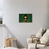 Vrouw - Groen - Modern - Bril - Abstract Tuinposter op houten frame 2 cm dik klein -sfeer1