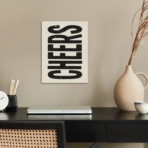 Cheers - Japandi - Zwart - Letters poster papier klein -sfeer1