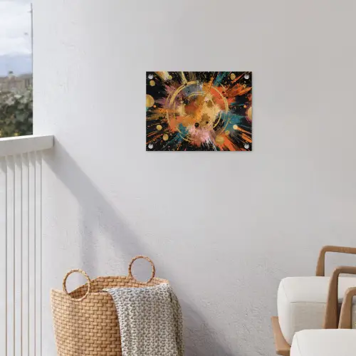 Explosie - Verfstructuur - Goud - Abstract tuinposter los doek klein -sfeer8
