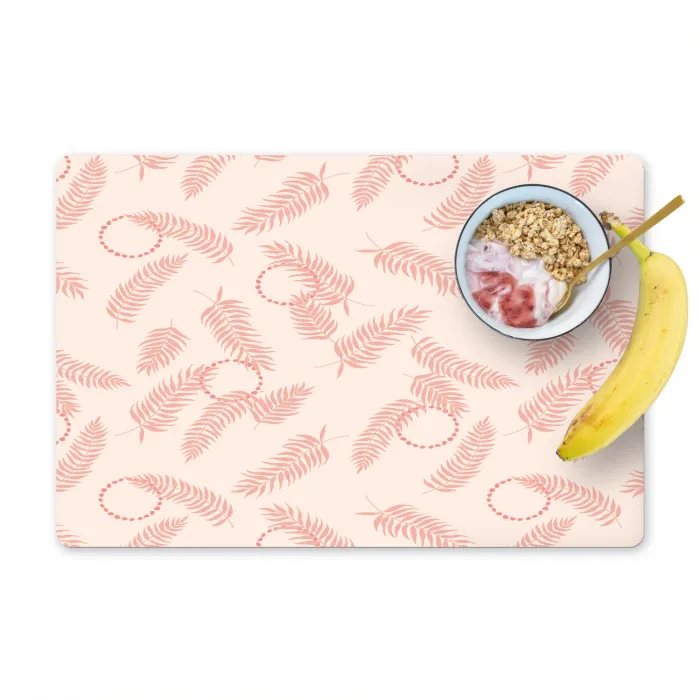 Roze - Veren - Patroon Placemat vinyl groot 368 -zzzproduct_Kitchenyeah-website