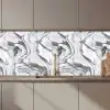 Wit - Marmer - Golvend - Grafiet keuken achterwand 2 middel 871 zz_3dshopping