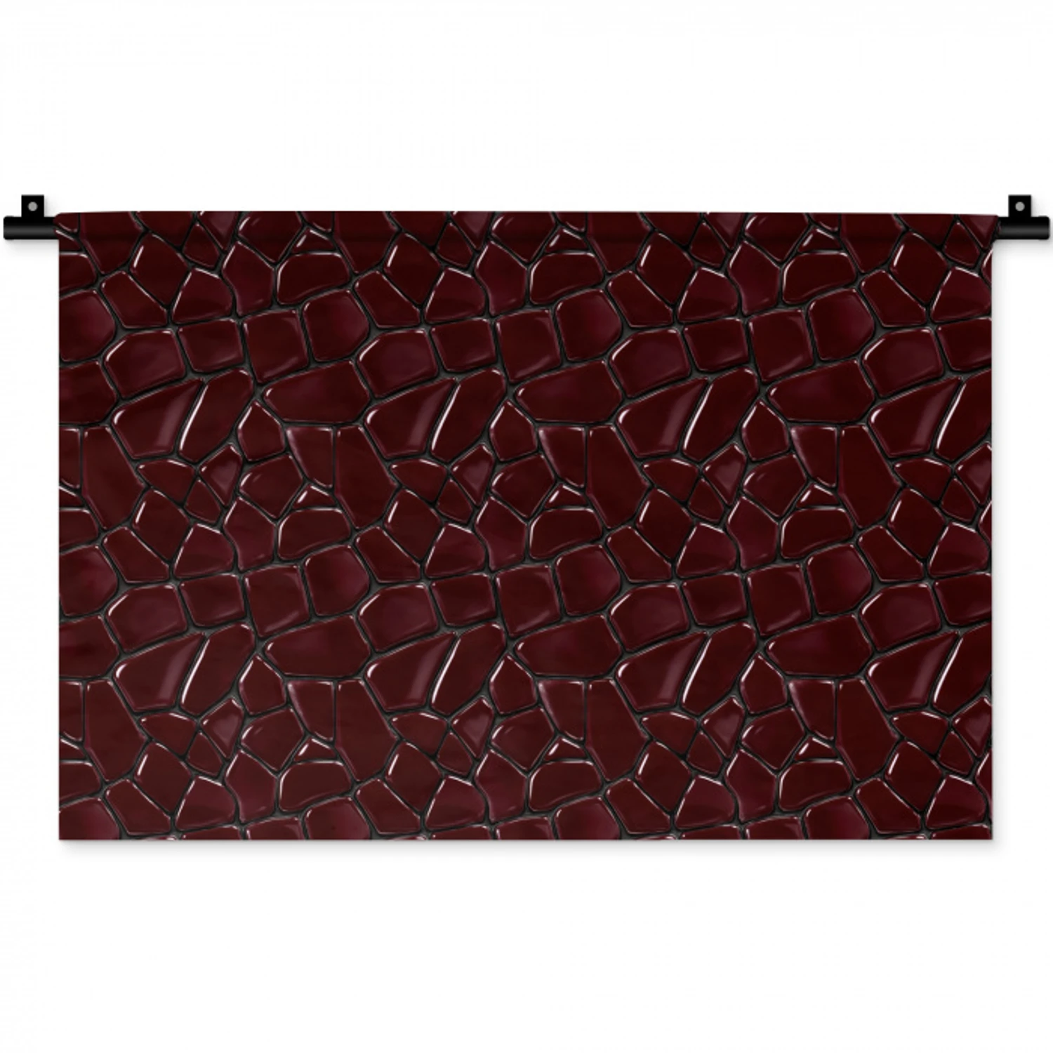 Mozaïek - Tegel - Bordeauxrood Wandkleed katoen klein 269 -zz3d