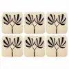 Bladeren - Gestreept - Stengel - Beige onderzetter kurk middel -3d