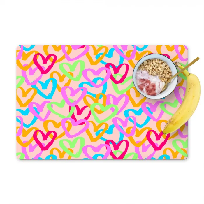 Hart - Neon - Patroon - Kleur Placemat vinyl groot 368 -zzzproduct_Kitchenyeah-website
