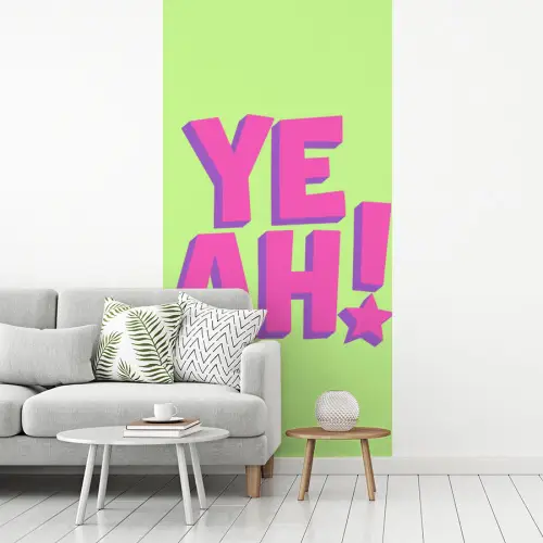 Groen - Neon - Quote fotobehang vinyl groot -woonkamer