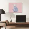 Kat - Illustratie - Minimalistisch - Roze PET vilt klein -sfeer5