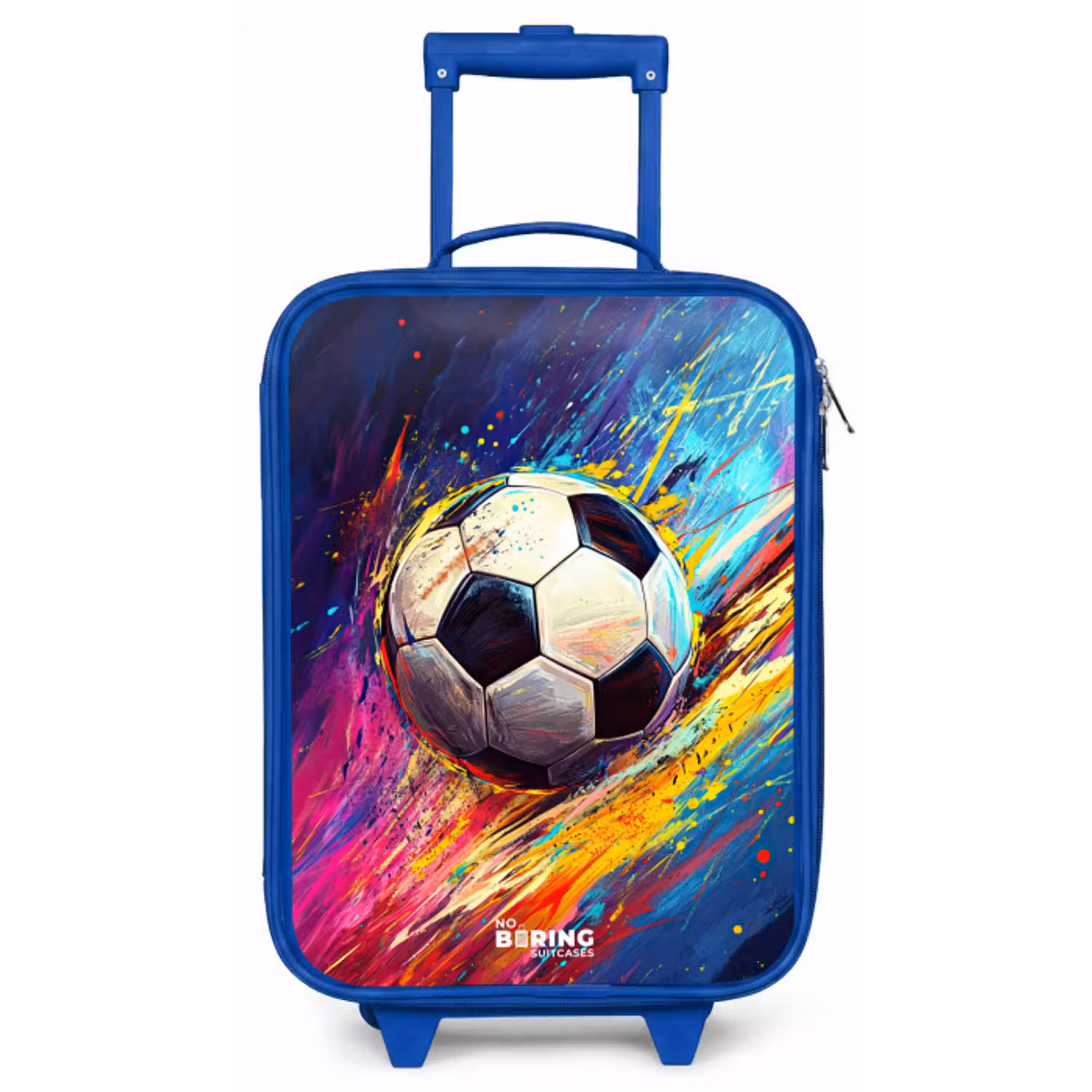 Neon - Voetbal - Kleurrijk Kinderkoffer - Blauw klein -zz3dotto