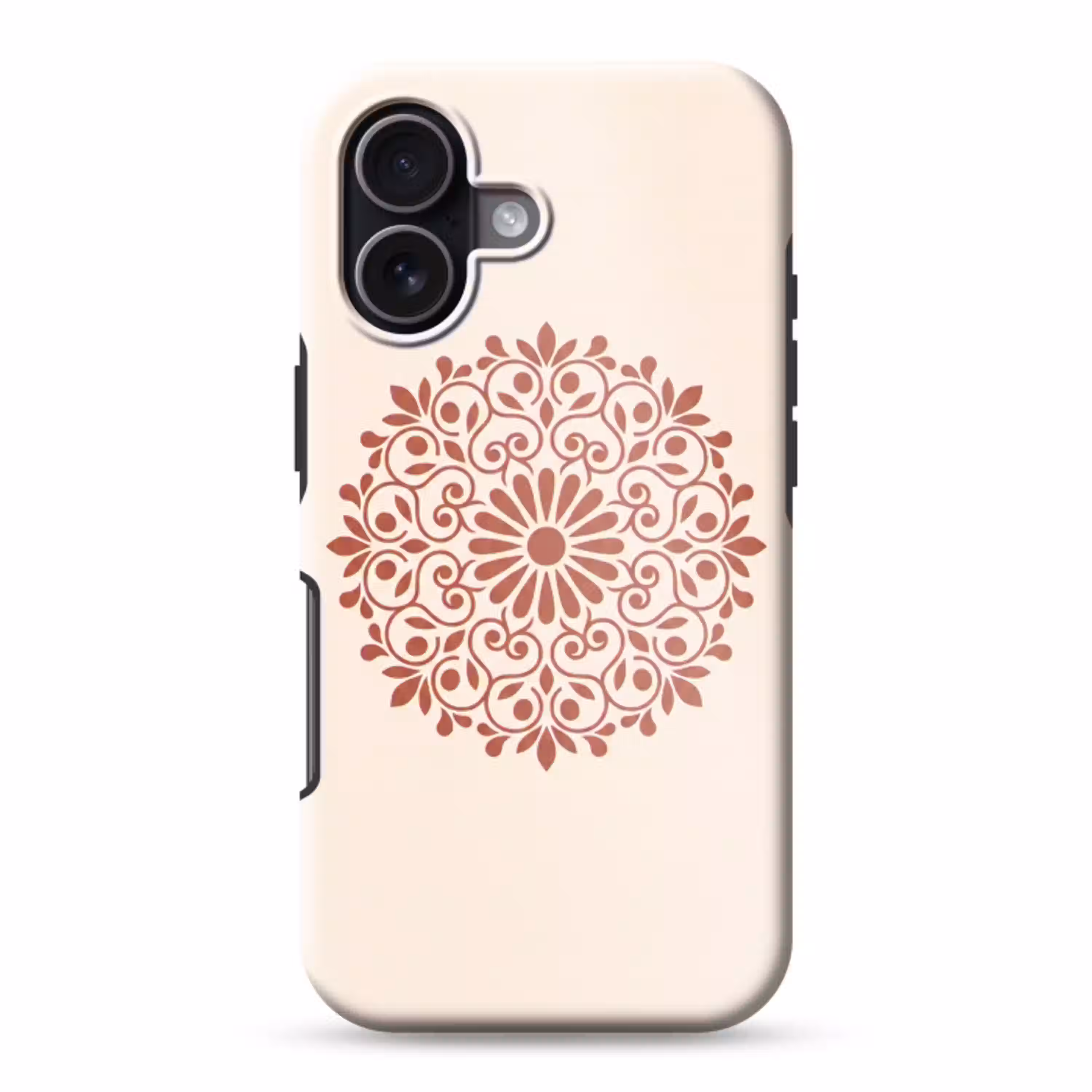 Decoratie - Cirkel - Symmetrisch - Modern - Roodbruin Toughcase MagSafe Apple iPhone 17 klein -3d