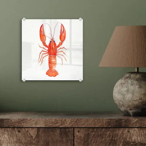 Kreeft - Waterverf - Aquarel - Oranje plexiglas 5mm klein -sfeer3