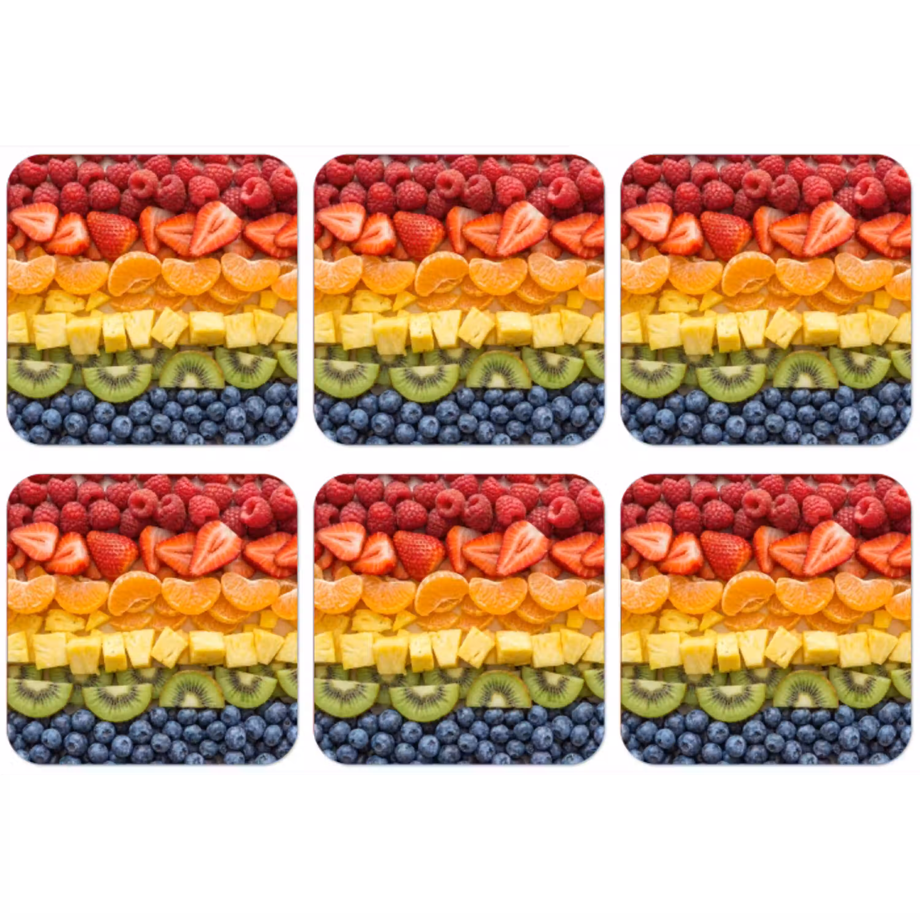 Fruit - Regenboog - Gezond - Kleurrijk onderzetter kurk middel -zkaufland3dotto