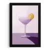 Cocktail - Paars - Minimalistisch - Citroen fotolijst zwart zonder passe partout klein -3d