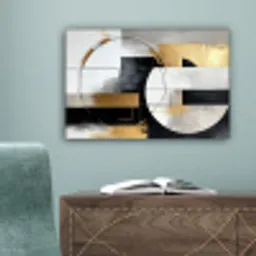Abstract - Goud - Zilver - Vormen - Aesthetic canvas 2cm klein -sfeer4
