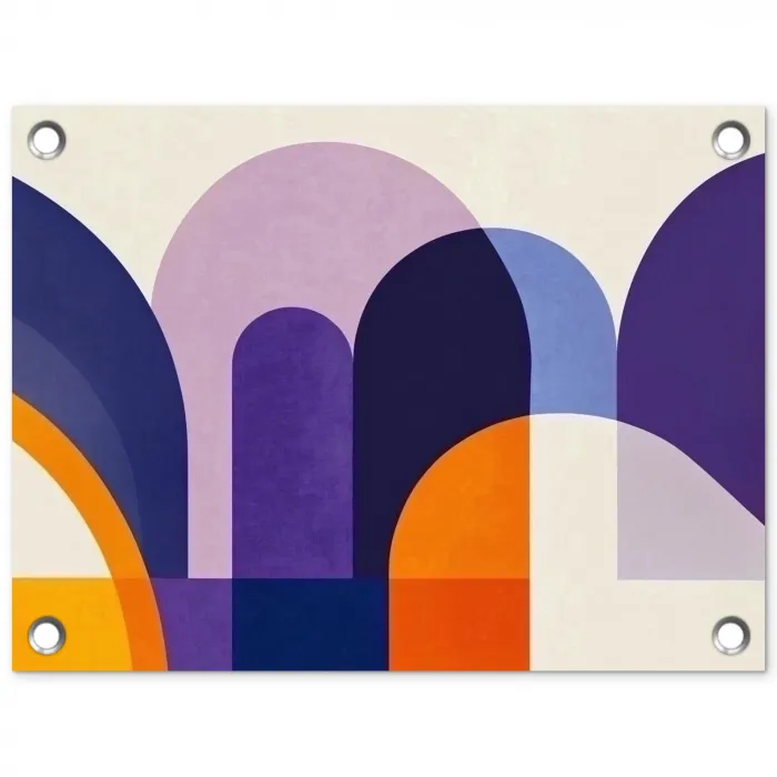Vormen - Abstract - Grafisch - Oranje tuinposter los doek klein -3d