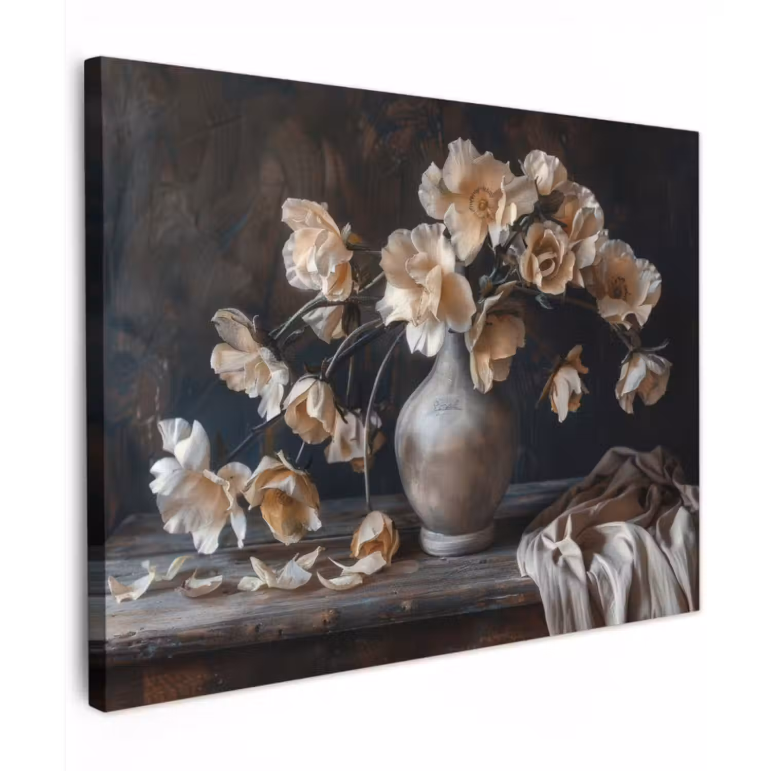 Canvas schilderij - Bloemen - Vaas - Kunst - Stilleven