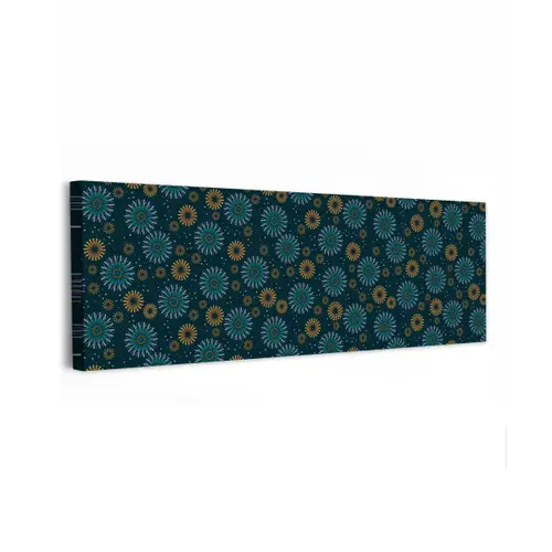 Blauw - Patroon - Retro canvas 2cm klein 828 -z3d