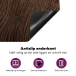 Houtnerf - Textuur - Patroon - Bruin - Rustiek Inductie beschermer vinyl 3mm klein -zzzzzzz-cc-onderkant