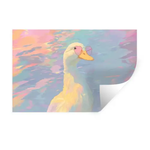 Eend - Zonnebril - Water Muursticker klein -3d